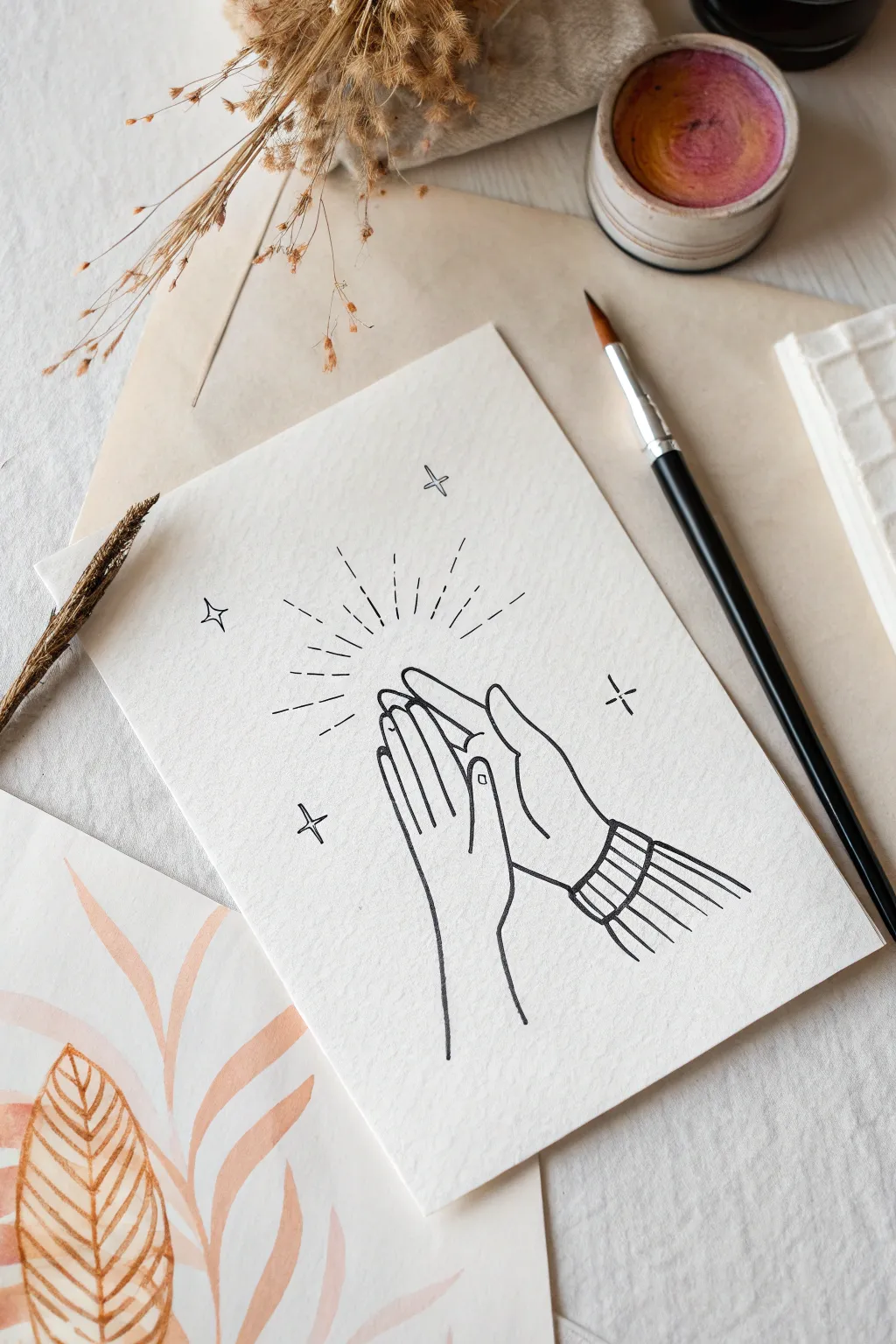 A playful high-five sketch that celebrates teamwork, kindness, and mutual respect in one moment