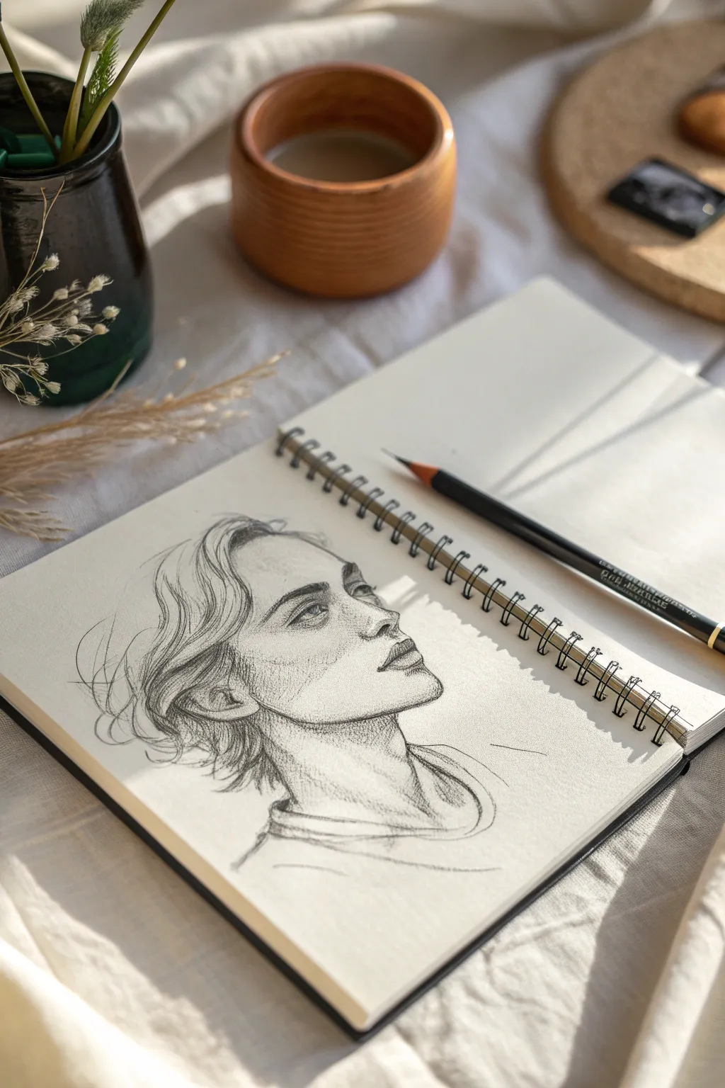 One continuous line self-portrait: imperfect, expressive, and made without lifting the pencil