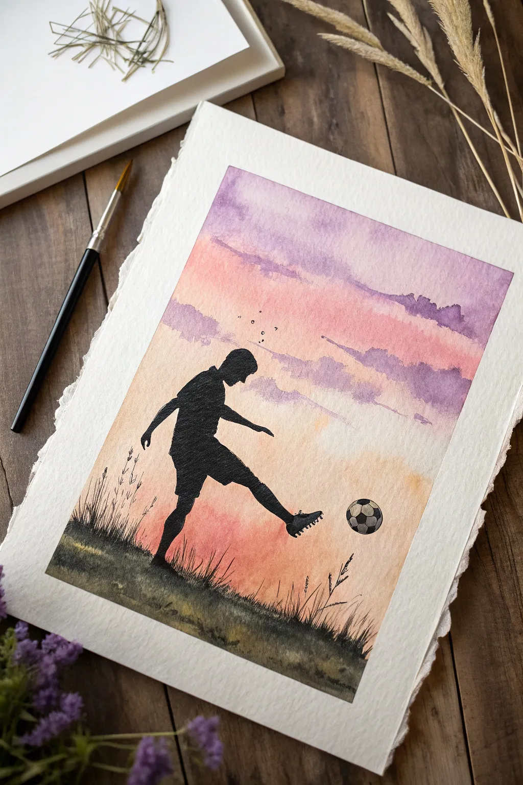 Capture the magic of the game with this dreamy sunset silhouette painting idea.