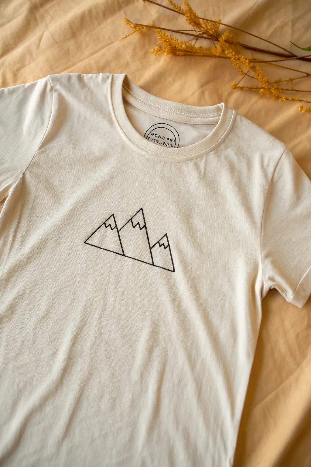 Simple mountain horizon line for an easy t shirt drawing, with a faint pencil guideline