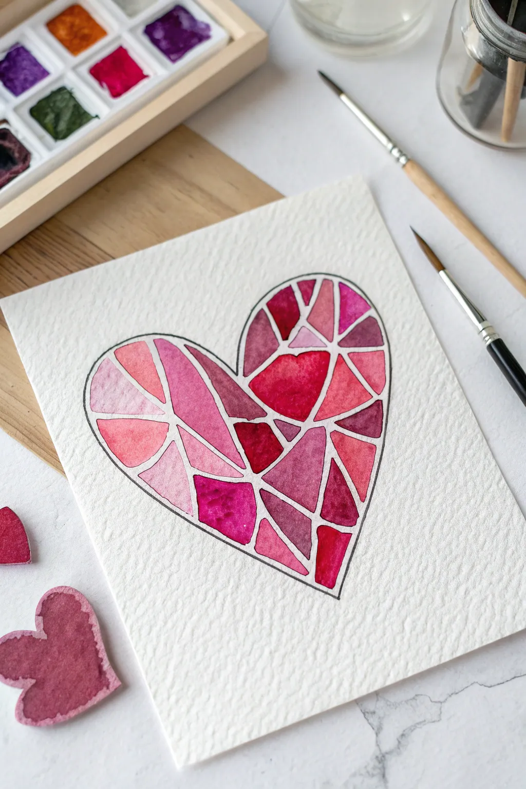 Create stunning stained glass effects with this easy black glue heart art project.