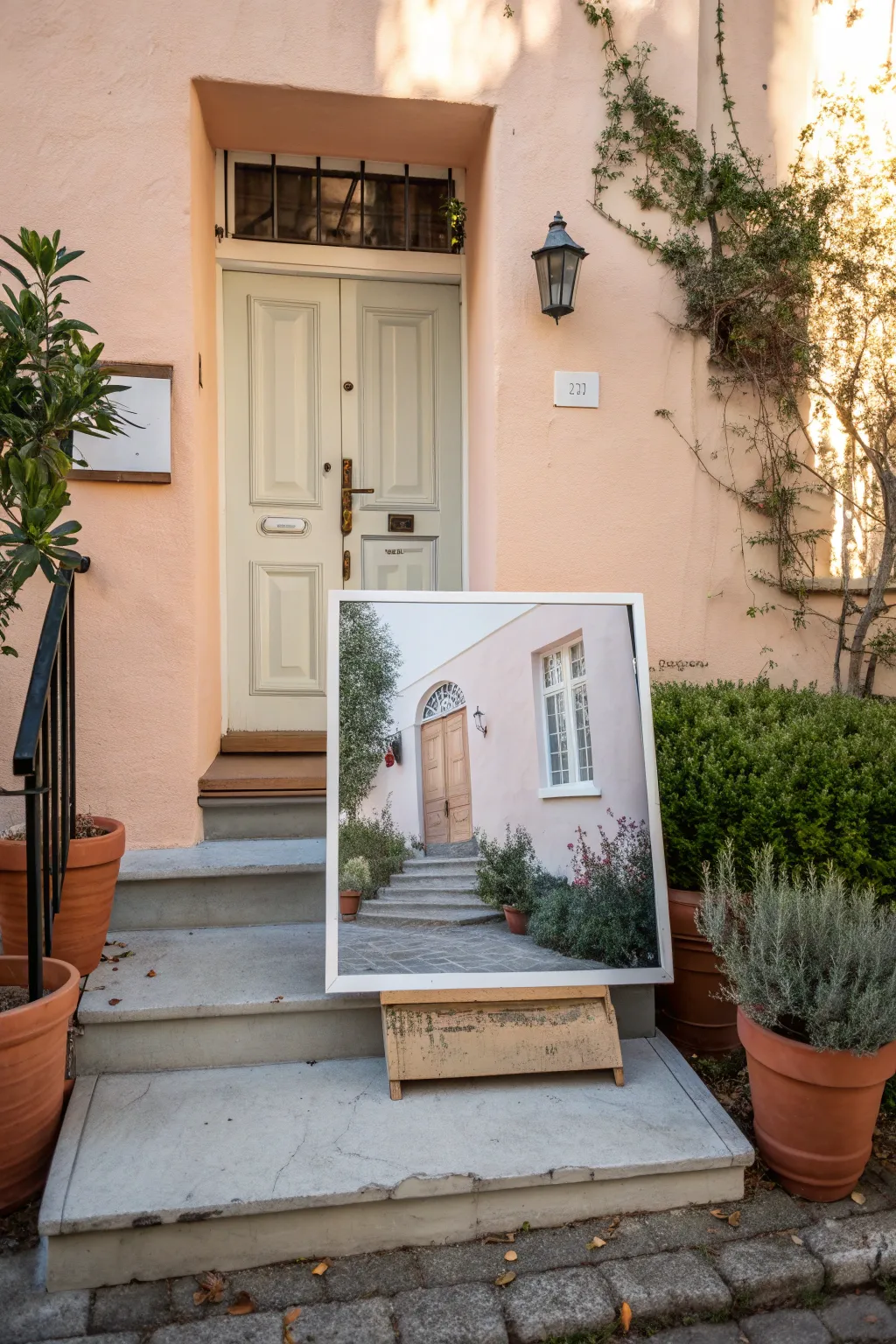 Paint your first home: a simple front door canvas with a blank plaque for custom details