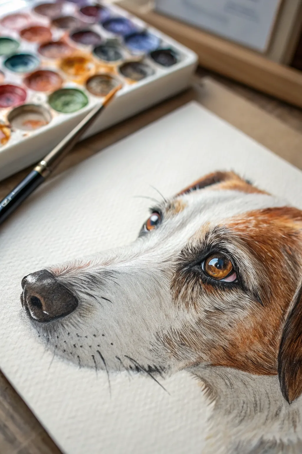 Make animal eyes shine: add tiny beads to the iris and highlight for a lifelike sparkle