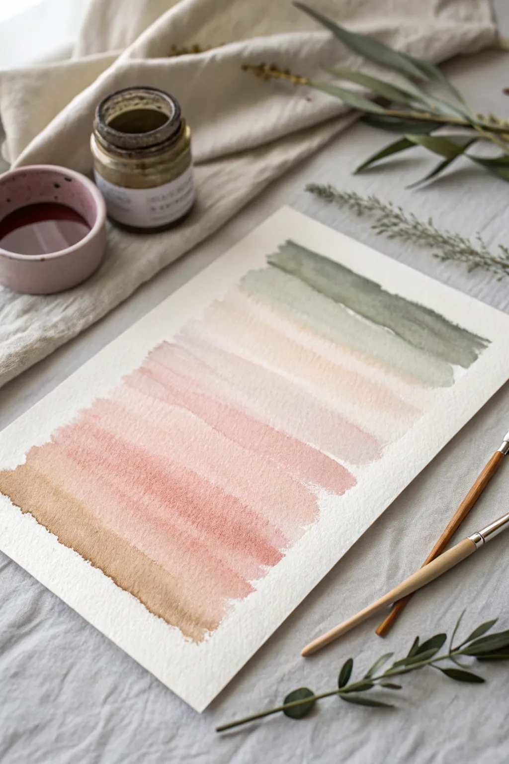 Practice wet-on-wet blends with smooth horizontal gradients and fresh, workable paint.