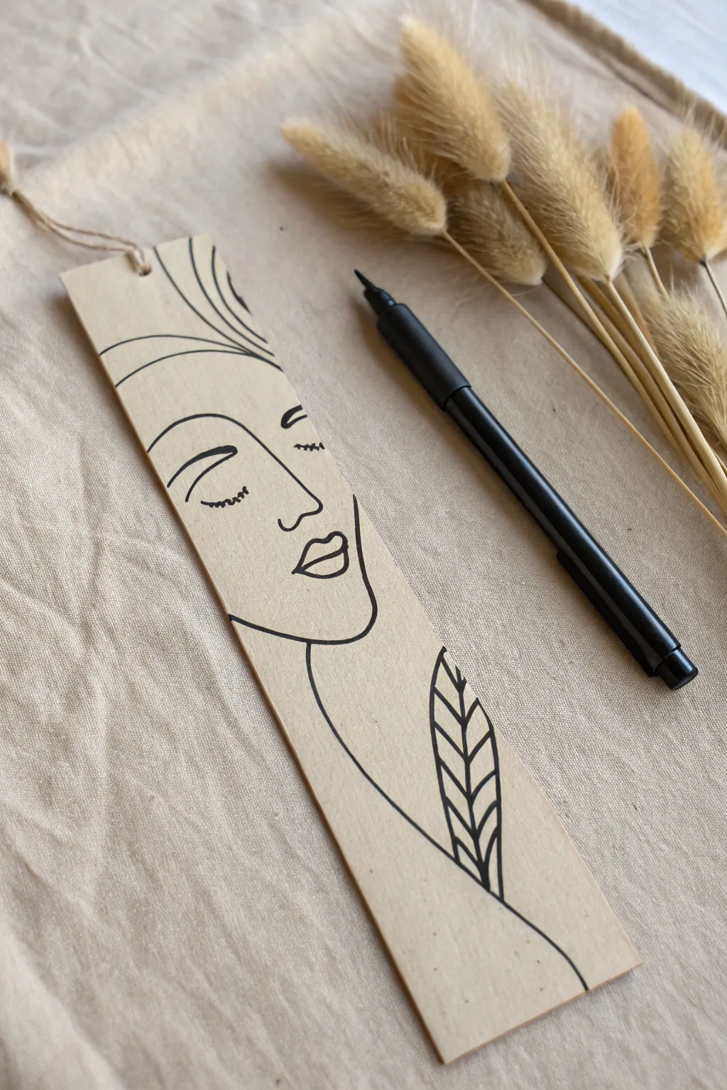 Master the art of simplicity with this chic, minimalist one-line face bookmark.