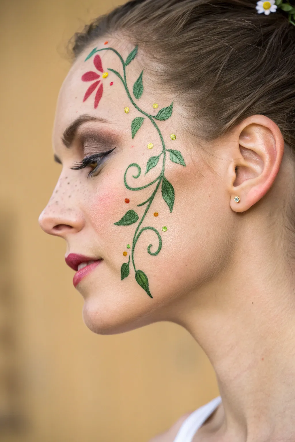 Adorn your look with elegant floral vines for a fresh, boho-chic carnival style that celebrates nature.