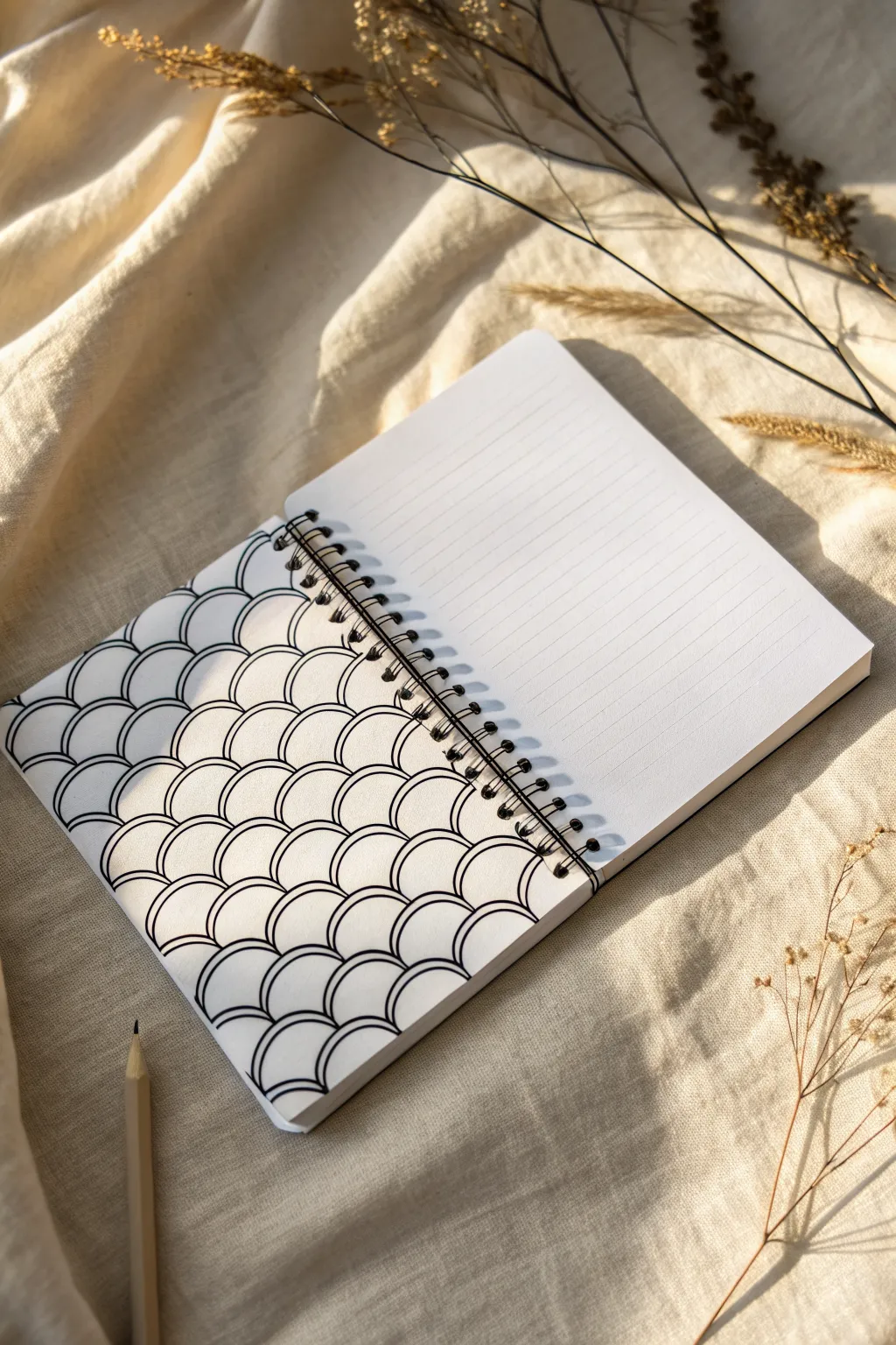 Scallops and half-circle waves in ink, layered like mermaid scales for bold pattern practice.