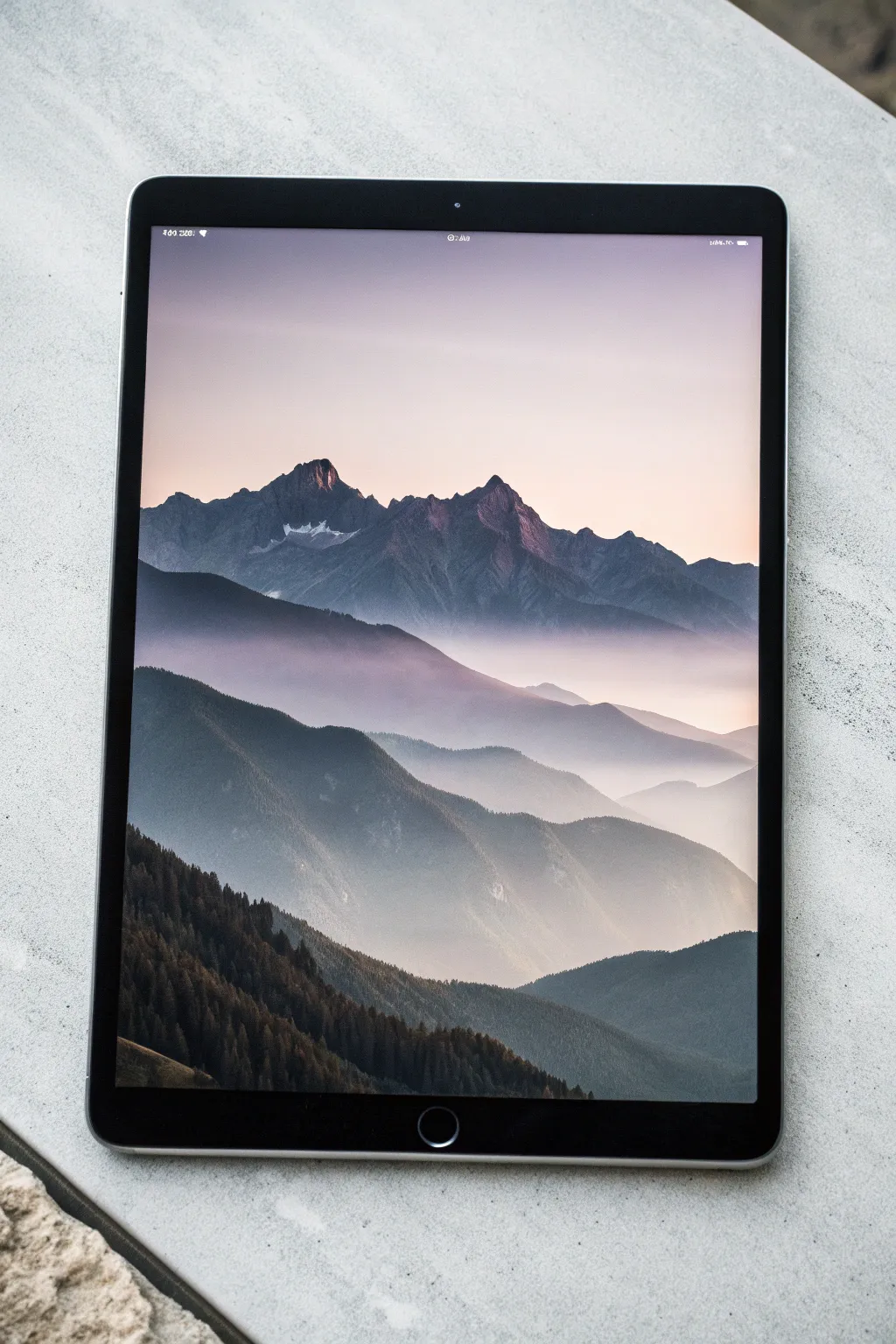 Create depth fast: layered mountain ridges fading to soft pastels for dreamy atmosphere.