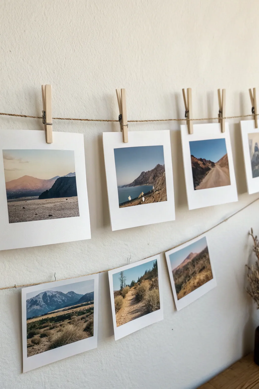 Five tiny landscape mini prints in a clean row, perfect for simple artwork you can sell.