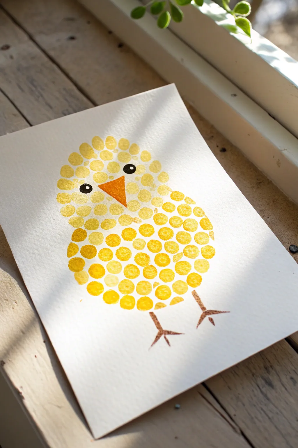 Easy dot-marker baby chick: a minimalist Easter craft toddlers can dab and draw in minutes
