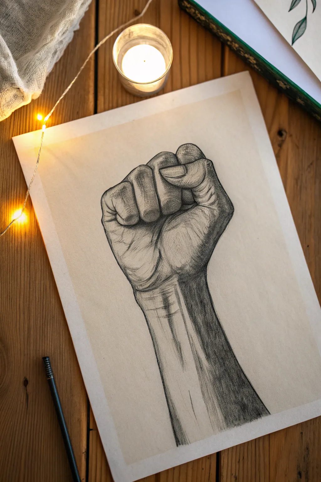 Soft single-light charcoal shading on a relaxed hand study, perfect minimalist practice.