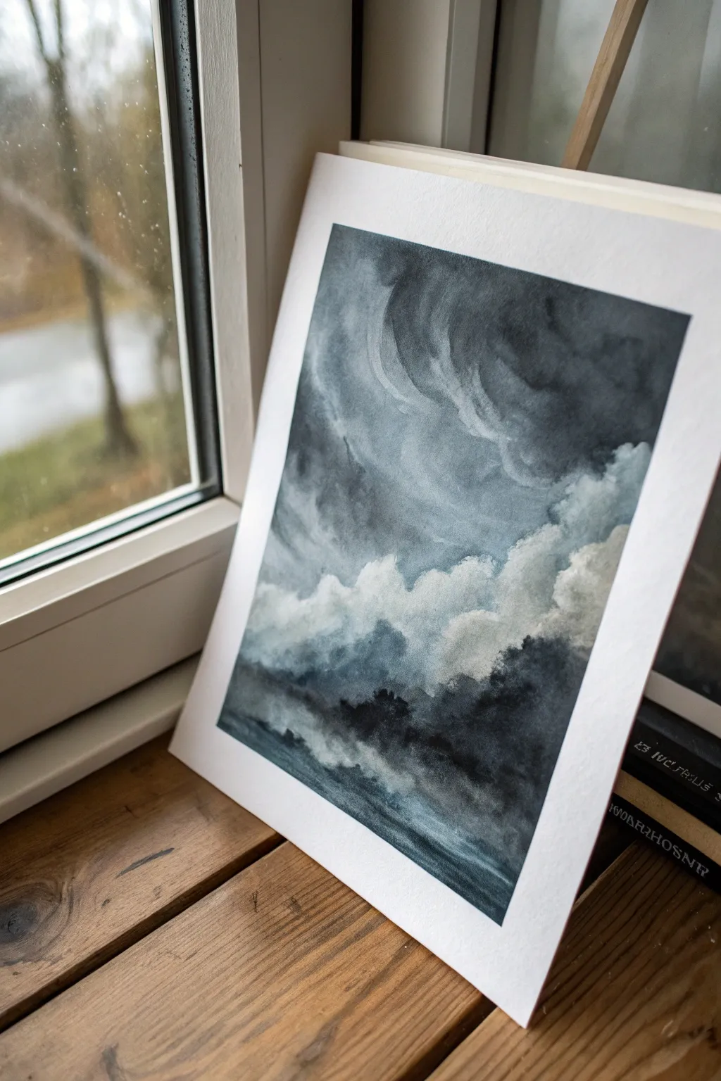 Stormy cloud study in black and gray, soft charcoal swirls for an easy moody painting