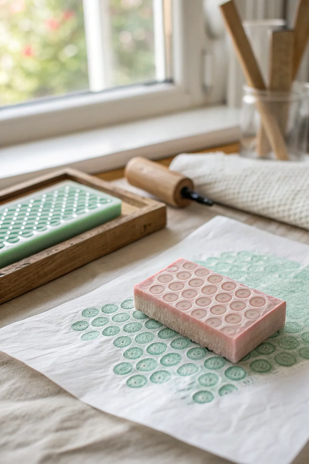 Bubble wrap + soft pastel paint create playful cloudlike textures for easy kid-friendly prints.
