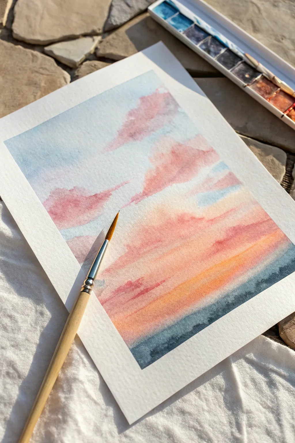 Create a dreamy sky with this simple wet-on-wet watercolor technique. Pure relaxation.