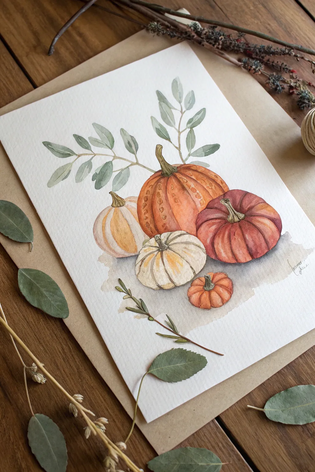 Easy fall pumpkins made from simple ovals, in warm earthy tones with a minimalist boho feel.