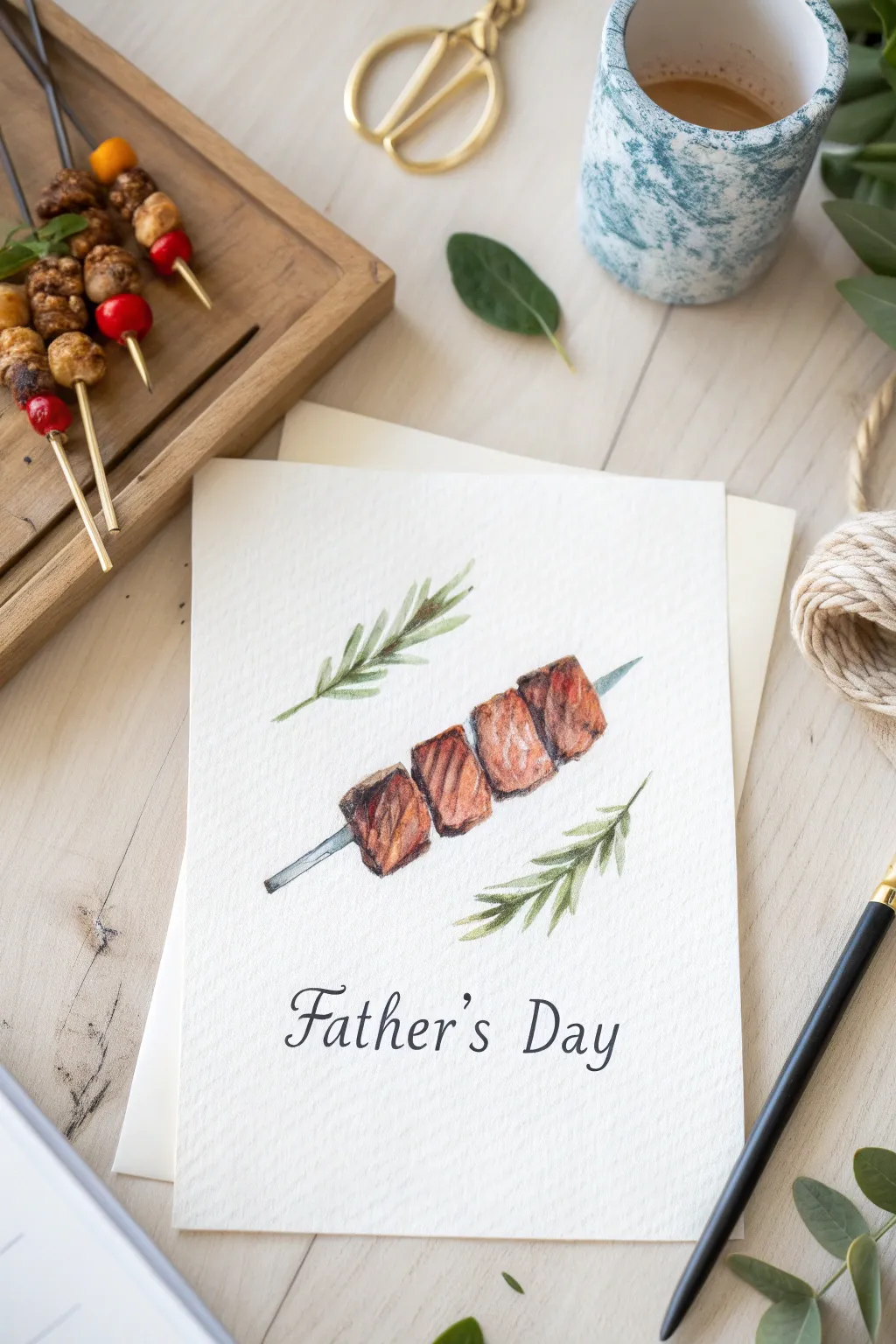 Serve up some love! 🥩 This cute grill-themed drawing idea is truly a job well done.