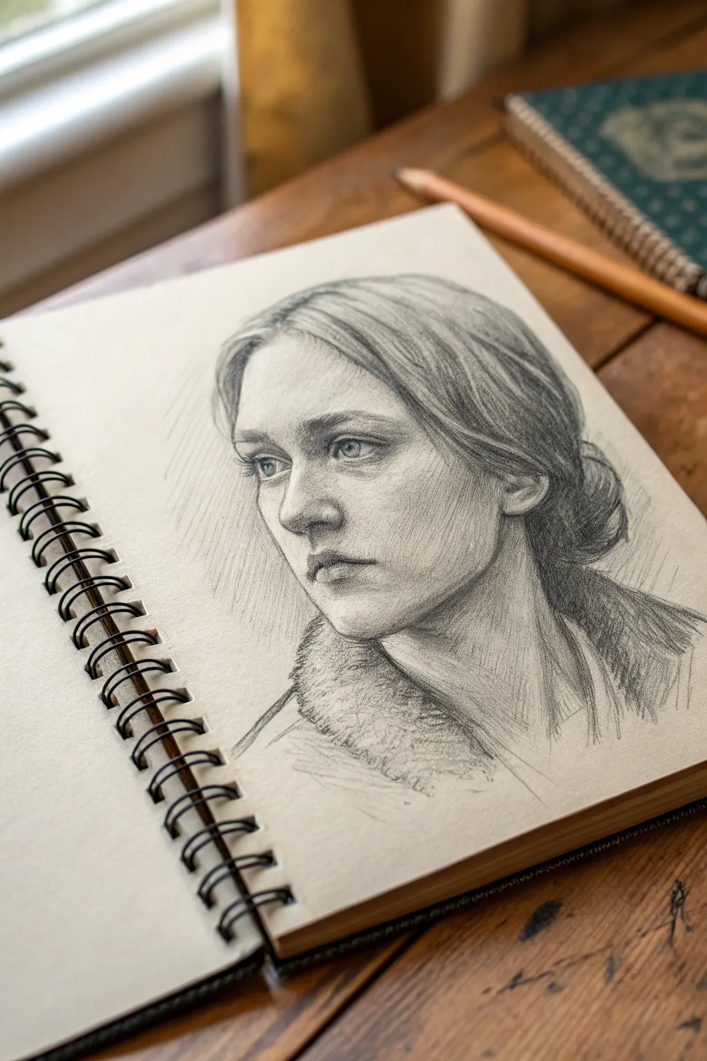 Three-value portrait study with clean planes and bold shadows for minimalist drawing practice.