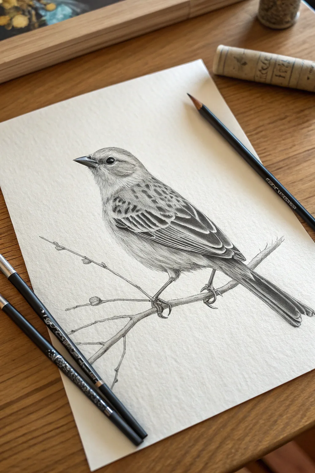 Capture the beauty of nature by mastering detailed feather and wing pencil strokes.