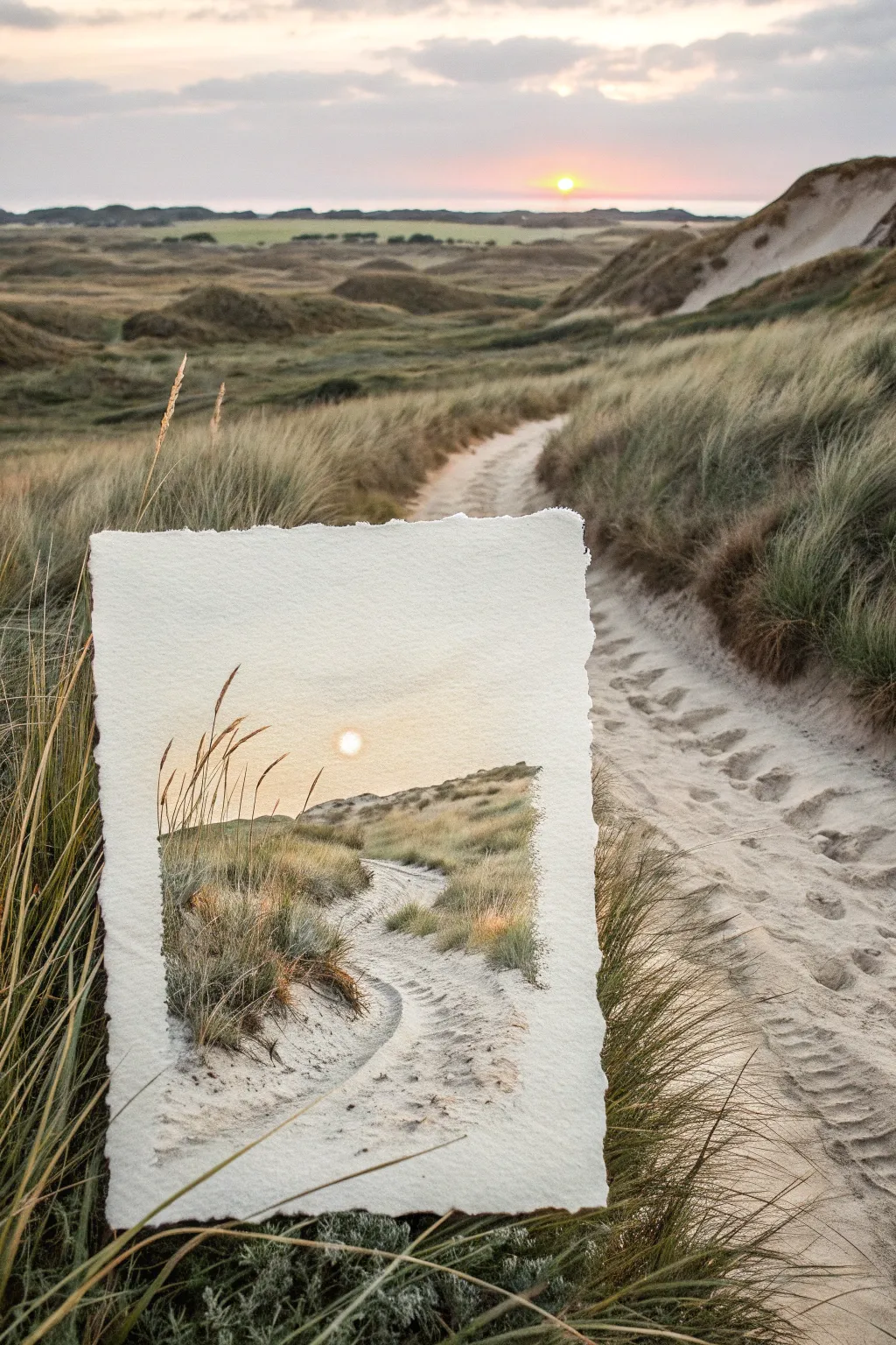 Draw a winding path toward a glowing horizon, a calm reminder that better days are ahead.