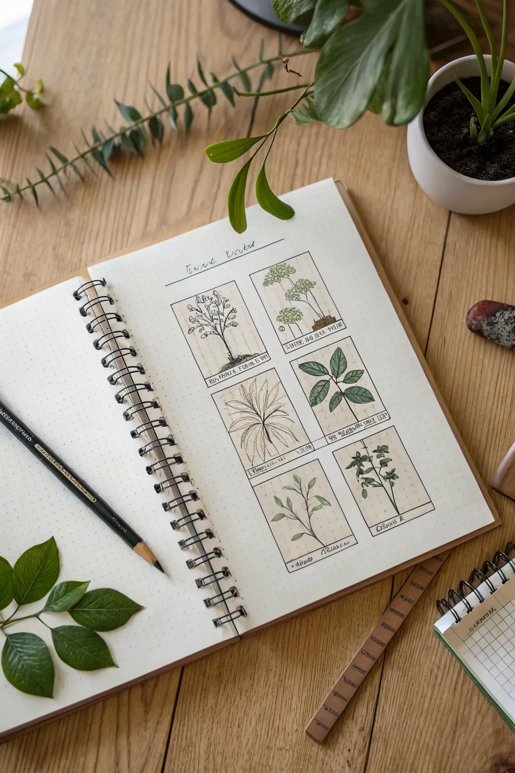 Seed to tree in five simple frames, a calm timeline drawing idea for your next story sketch