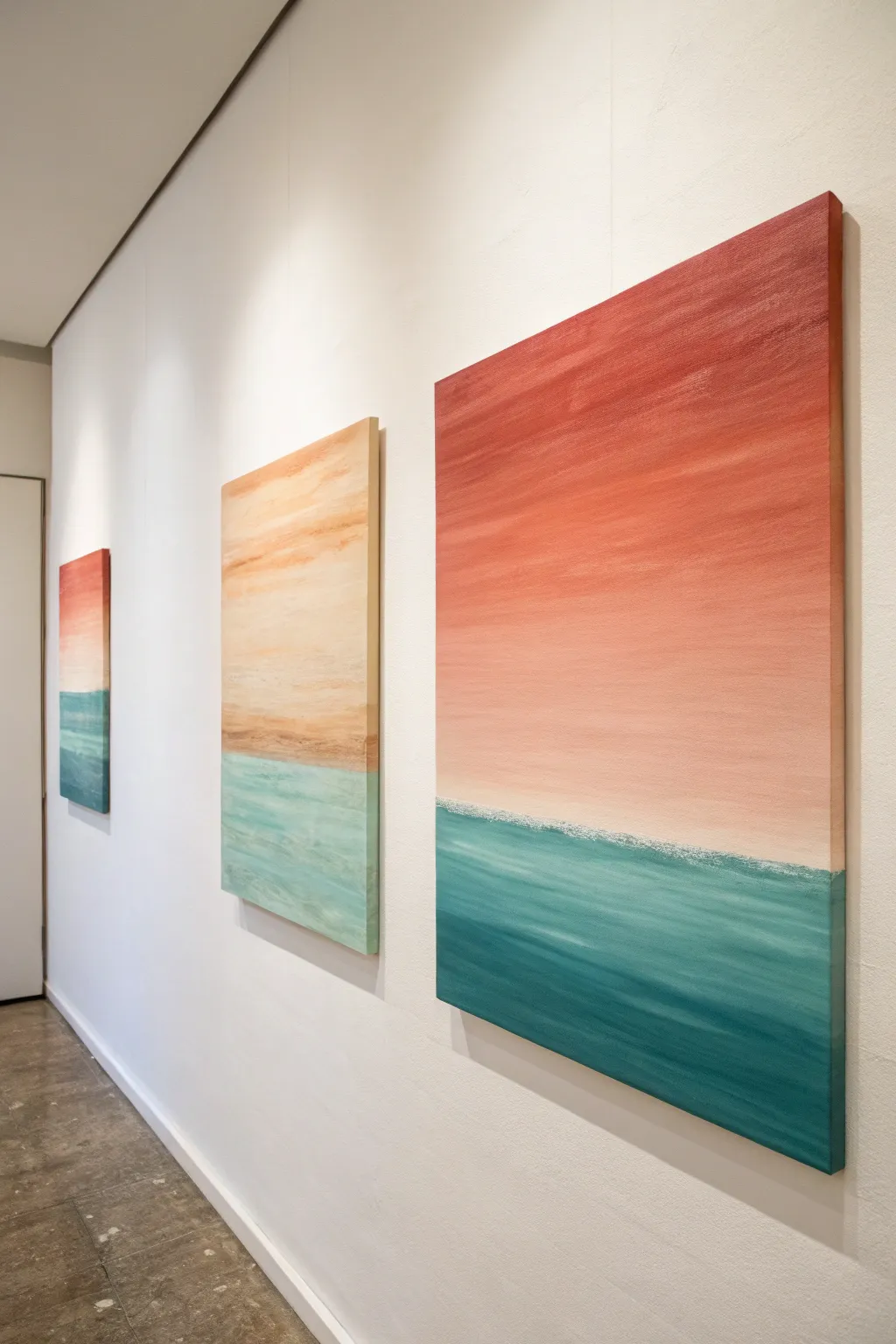 Two modern gradient canvases linked by one crisp shared horizon line, minimal yet bold.