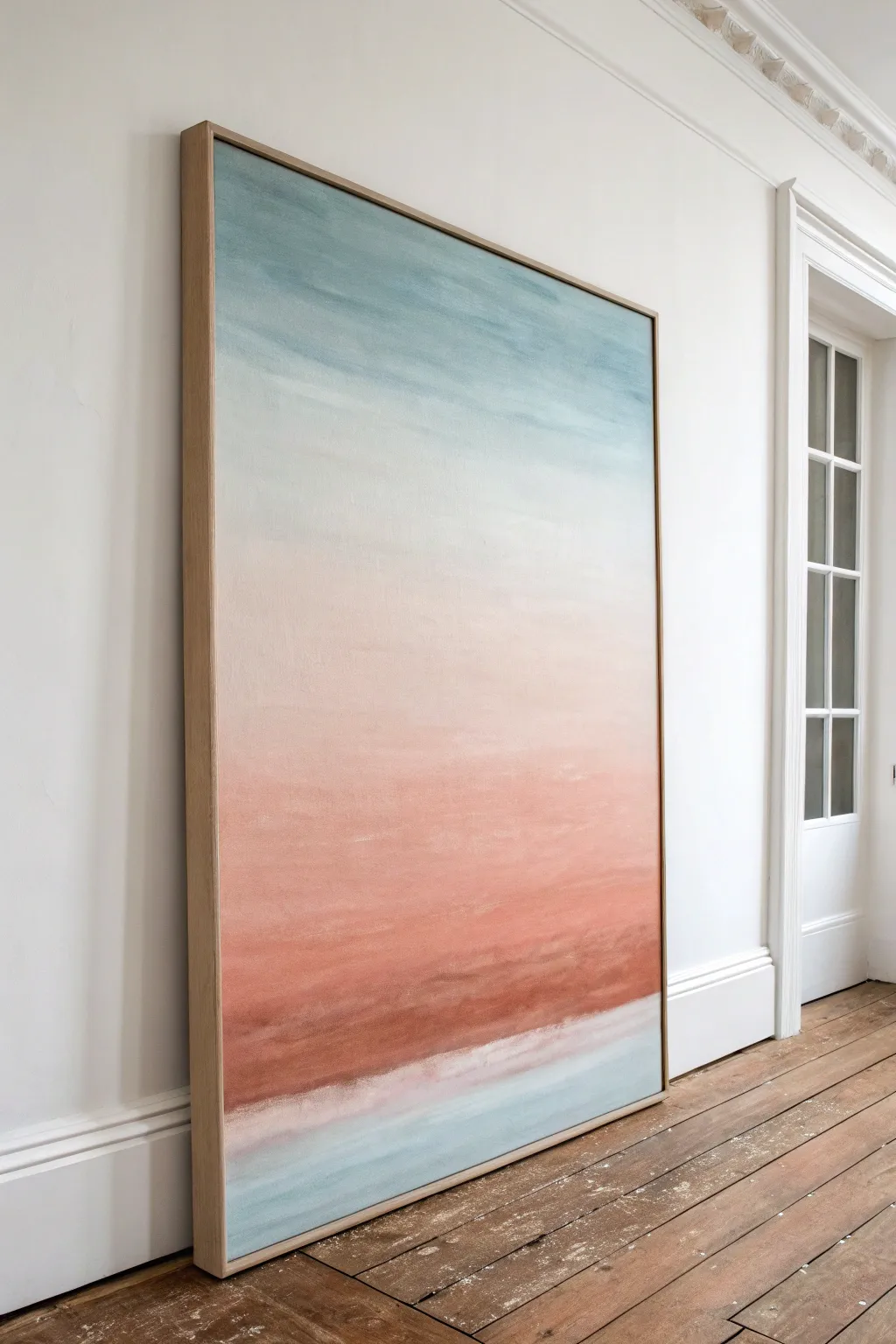 Soft ombre wall wash with misty color fades for a calm, modern Scandinavian-boho vibe