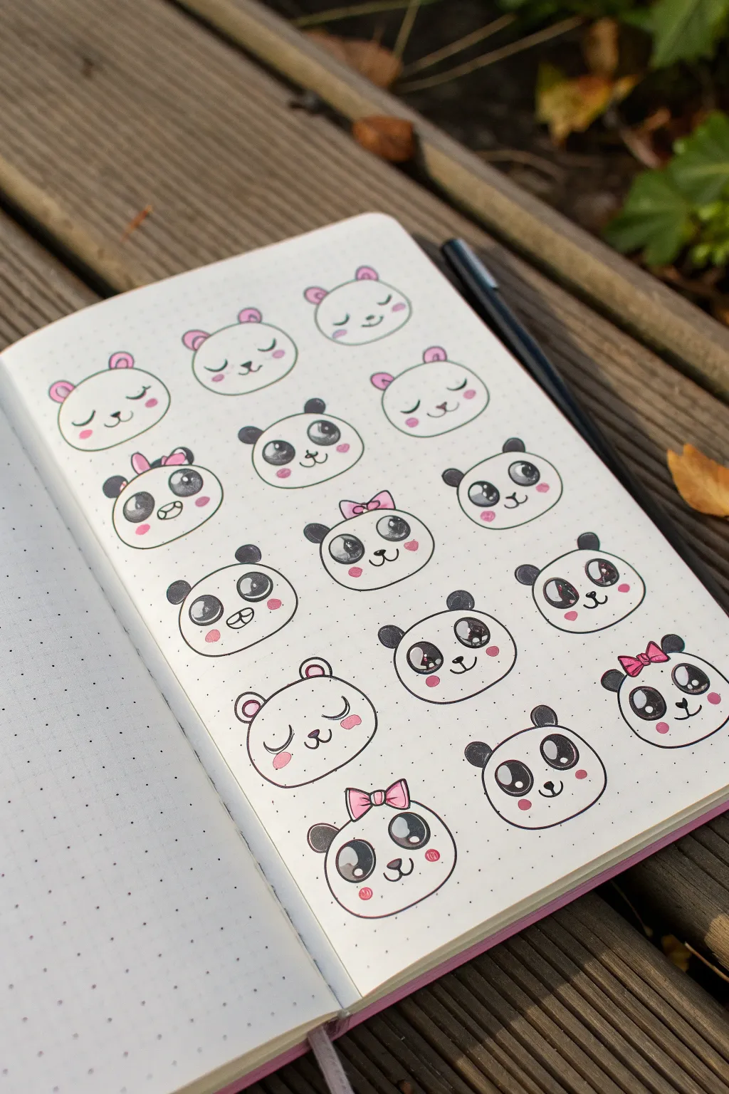 Creepy-cute character sheet inspiration with soft pastels and bold black ink contrast