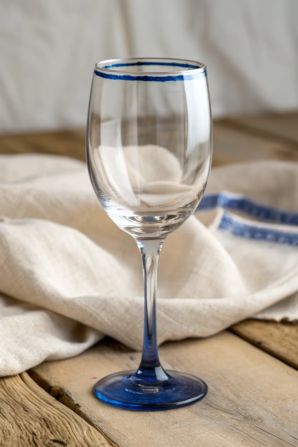 Thin rim accent line: a simple, elegant beginner wine glass painting design with bold contrast.