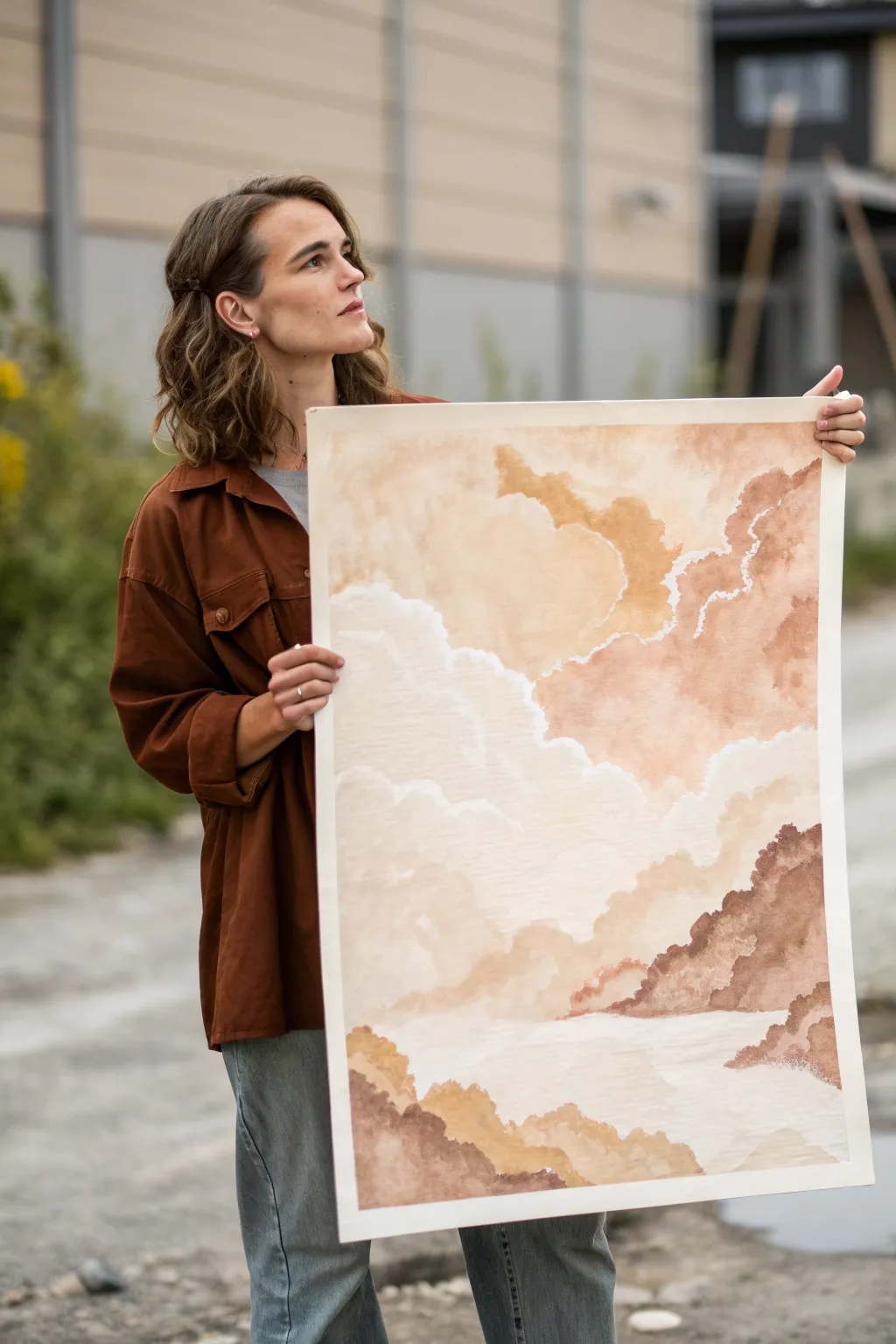 Organic beige blobs with soft edges and layered contrast for calm, minimalist boho wall art