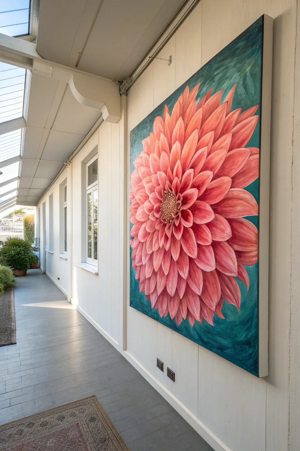 Oversized loose floral close-up in bold color, the perfect easy giant painting idea for beginners