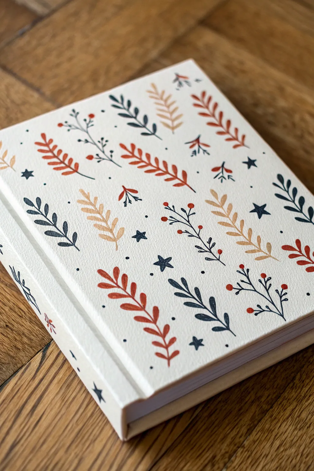 Hand-drawn pattern cover with a clean blank title block for an easy, bold minimalist look