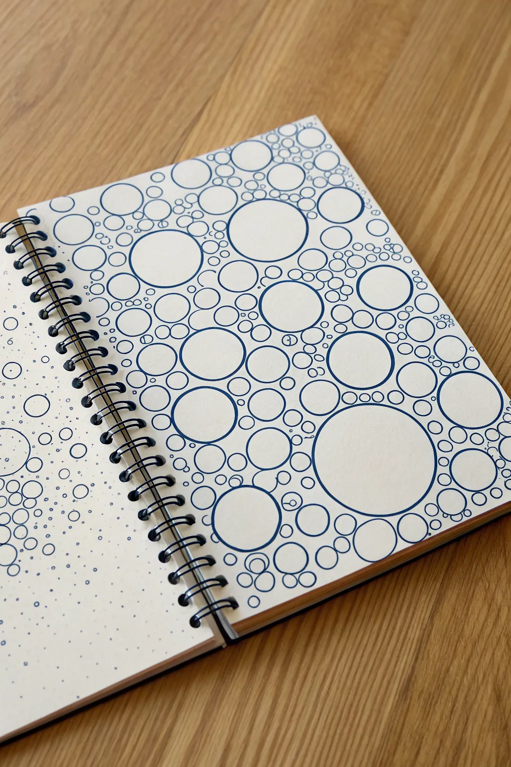 Bold bubble pattern with tiny highlight dots for a glossy look, minimalist yet playful and striking.