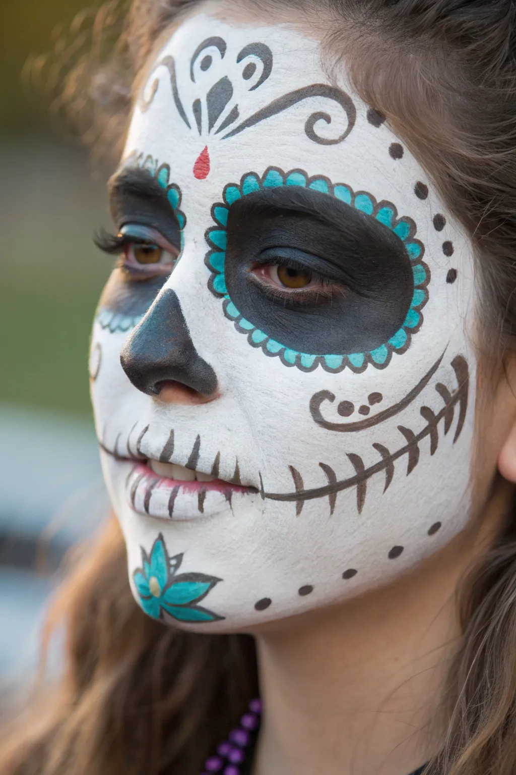 Classic calavera teeth grin with crisp spacing and softly shaded corners for instant sugar skull impact