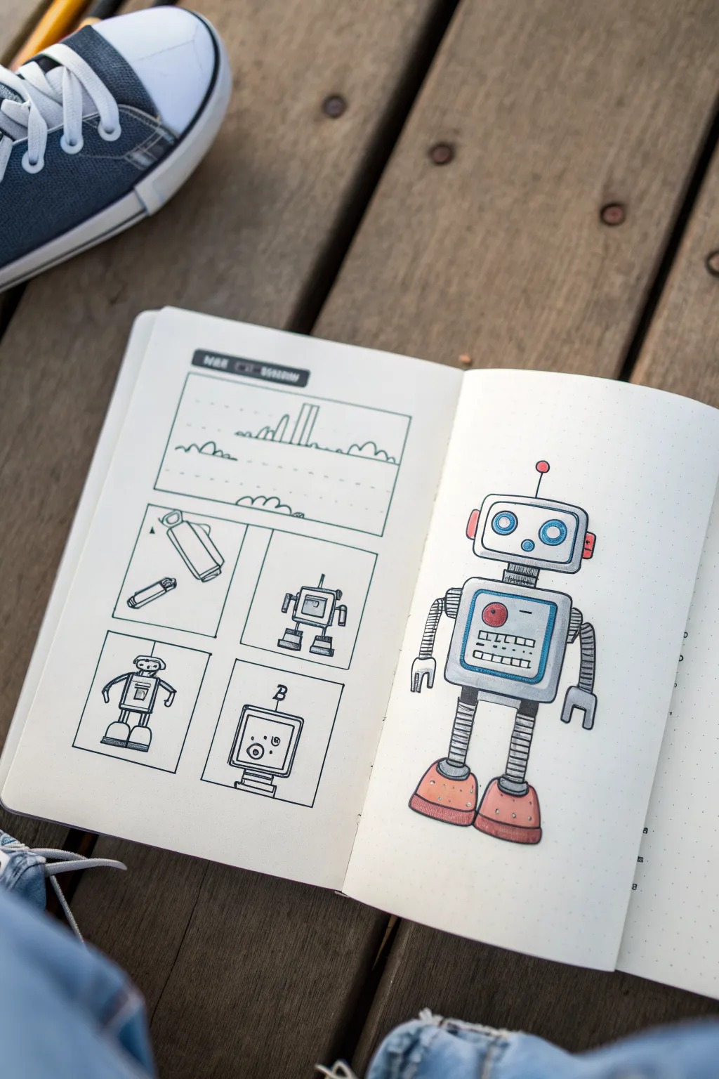 Simple robot directed drawing grid: build it from shapes, then add buttons, screen, and gears