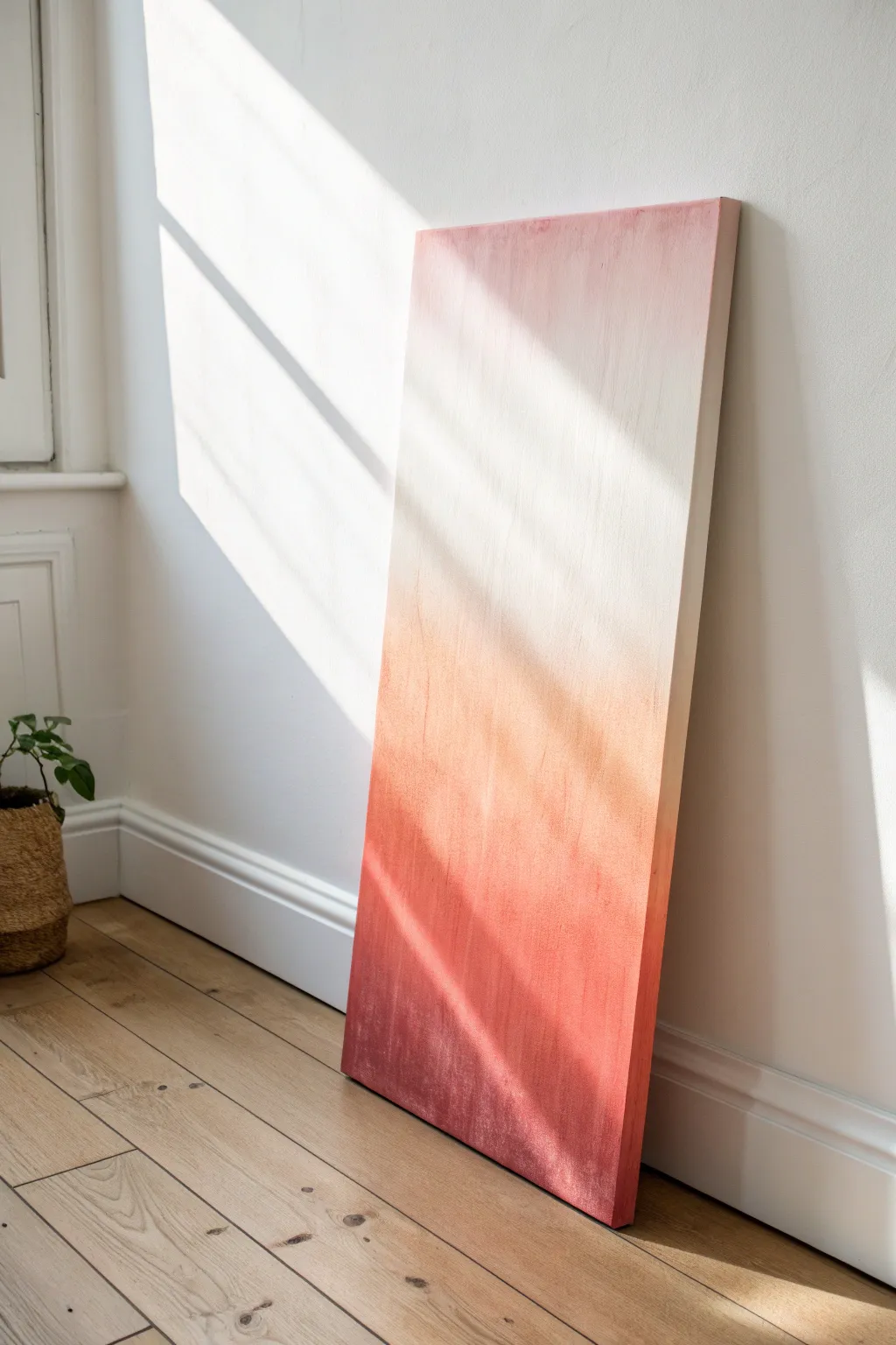 Ombre fade abstract art DIY idea with bold warm tones and minimalist Scandinavian charm