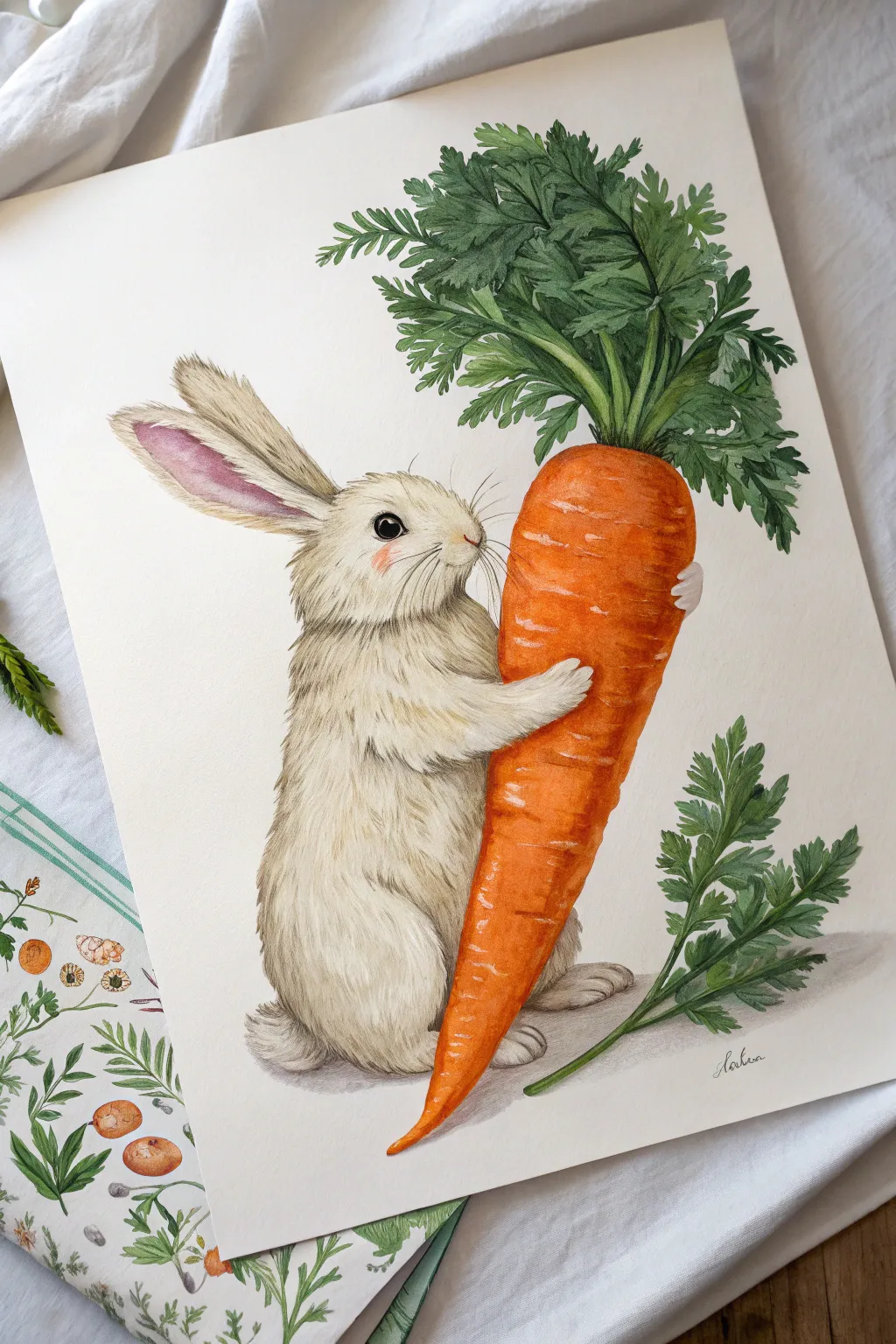 Hop into creativity! This bunny hugging a giant carrot is the cutest Easter art idea.