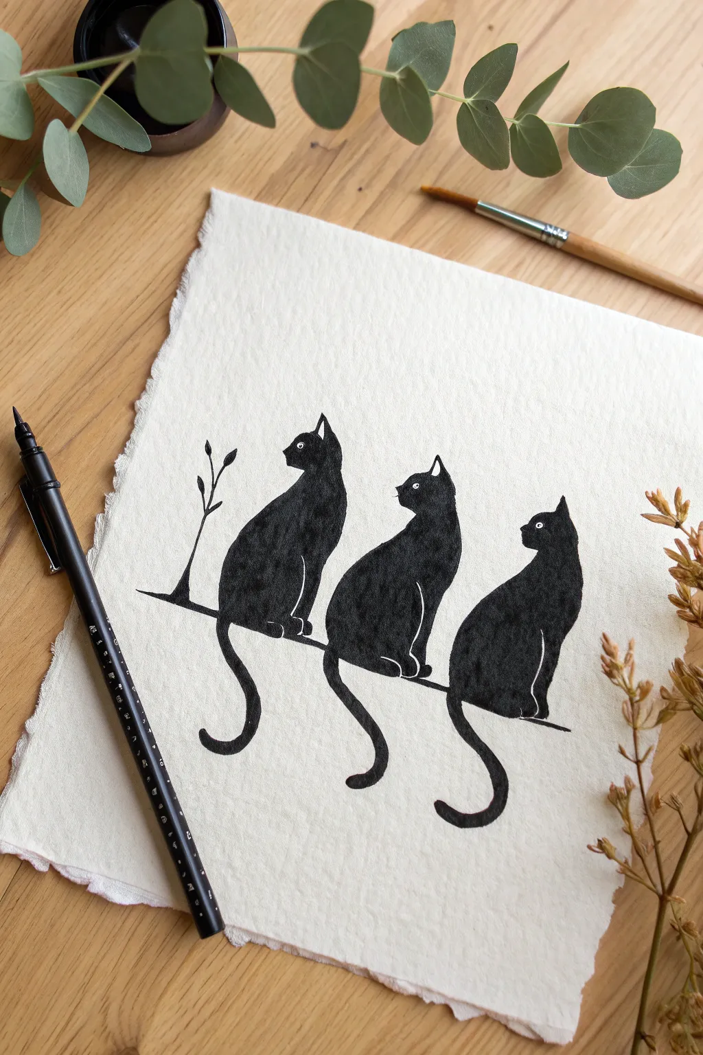 Master the art of minimalism with these simple yet striking cat silhouettes. 🐈