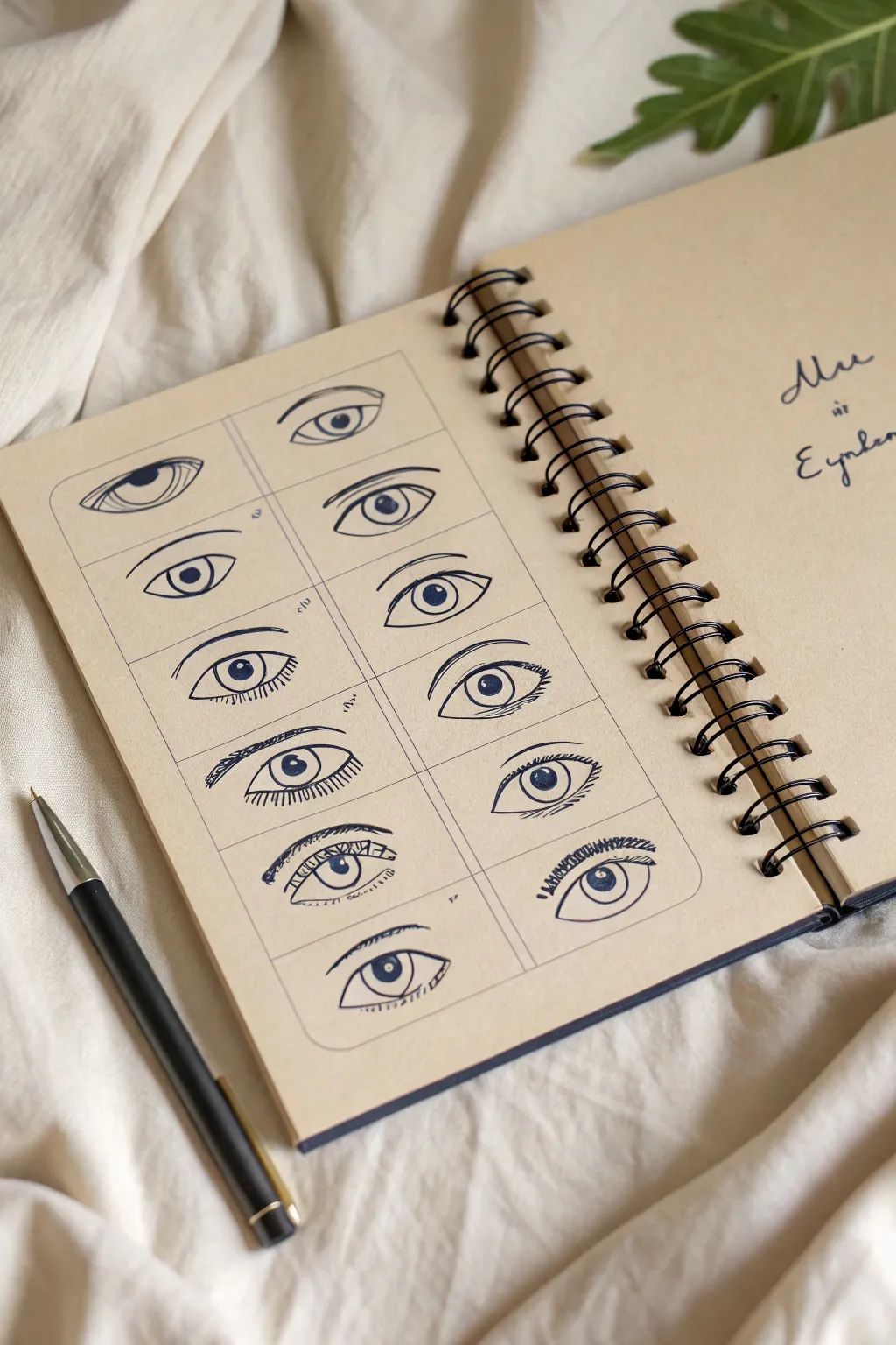 Quick eye expression sheet for beginners: simple shapes, bold contrast, many moods in one page