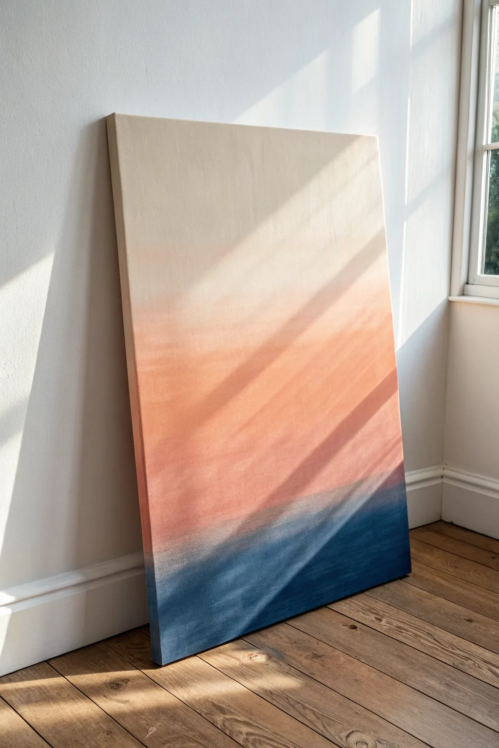 Color Field Fade Ombre canvas idea: bold blended bands with calm Scandinavian minimal style