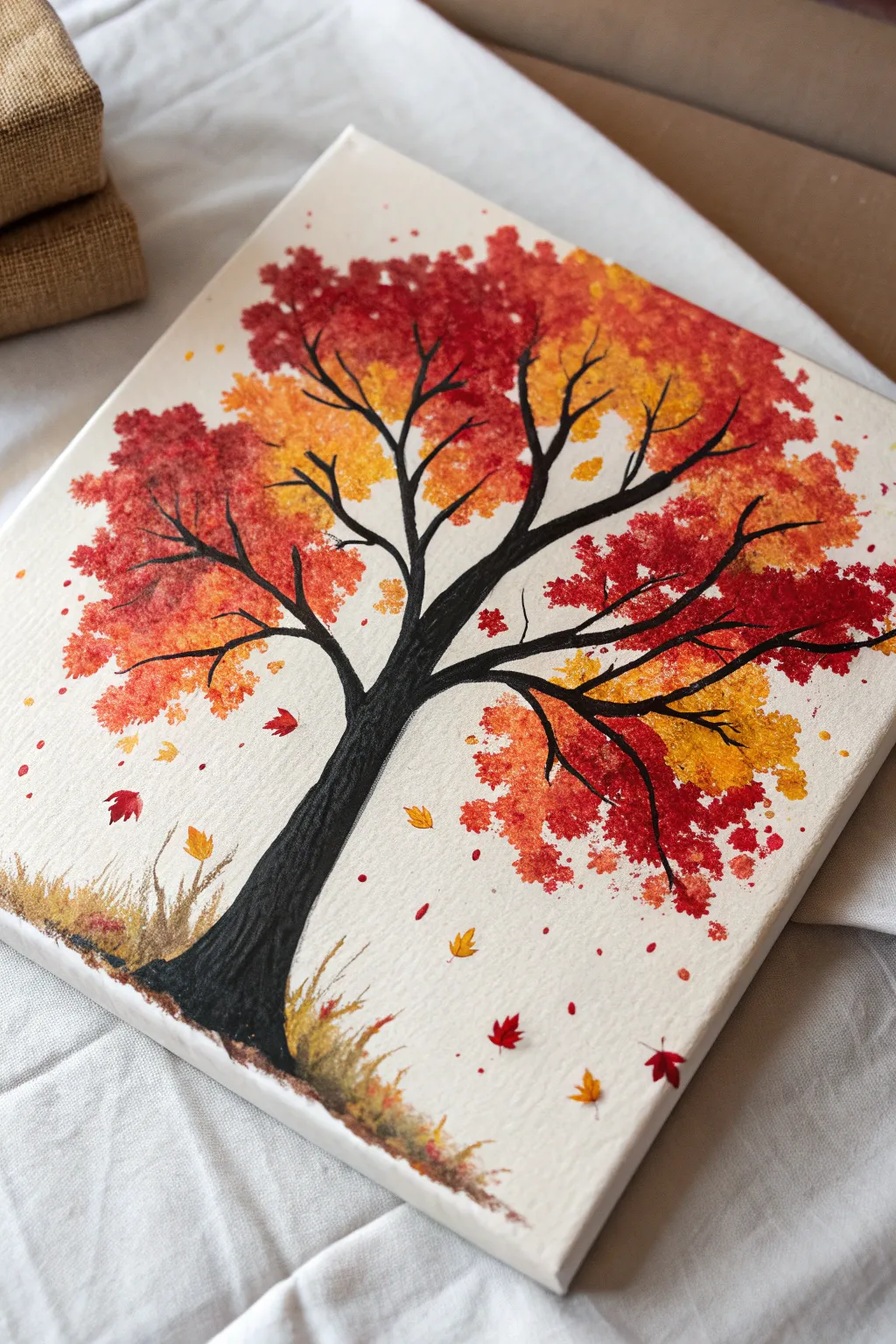 Capture the vivid beauty of fall with this easy sponge technique.