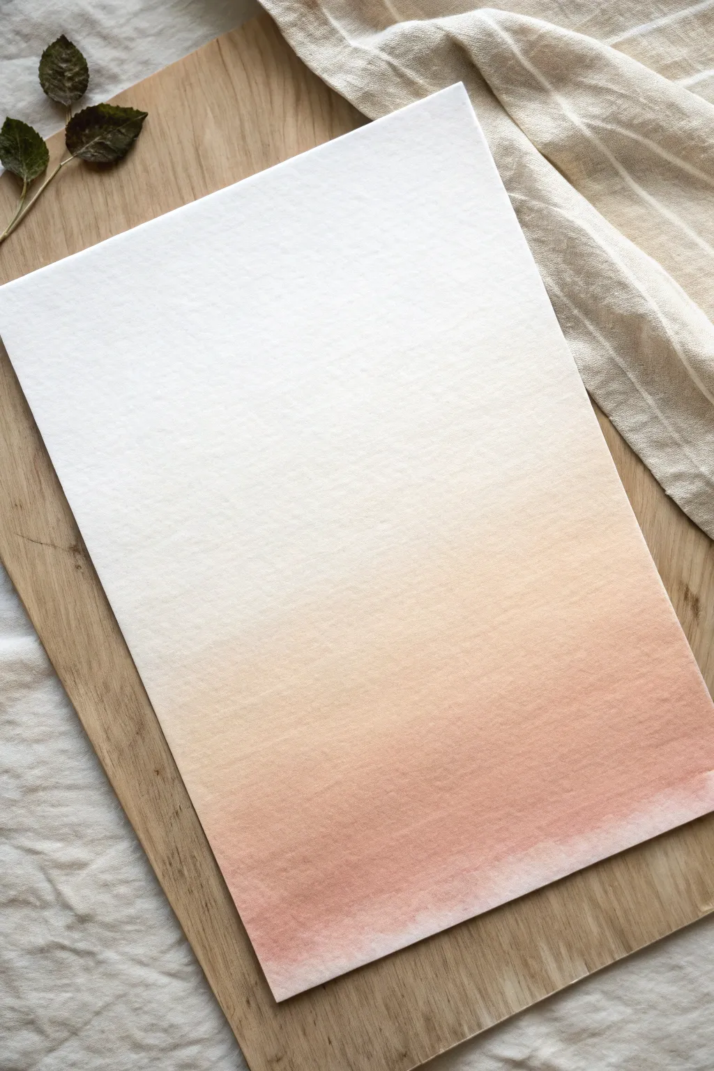 Soft ivory-to-warm greige ombre wash, silky blended and serene for elegant minimalist painting ideas
