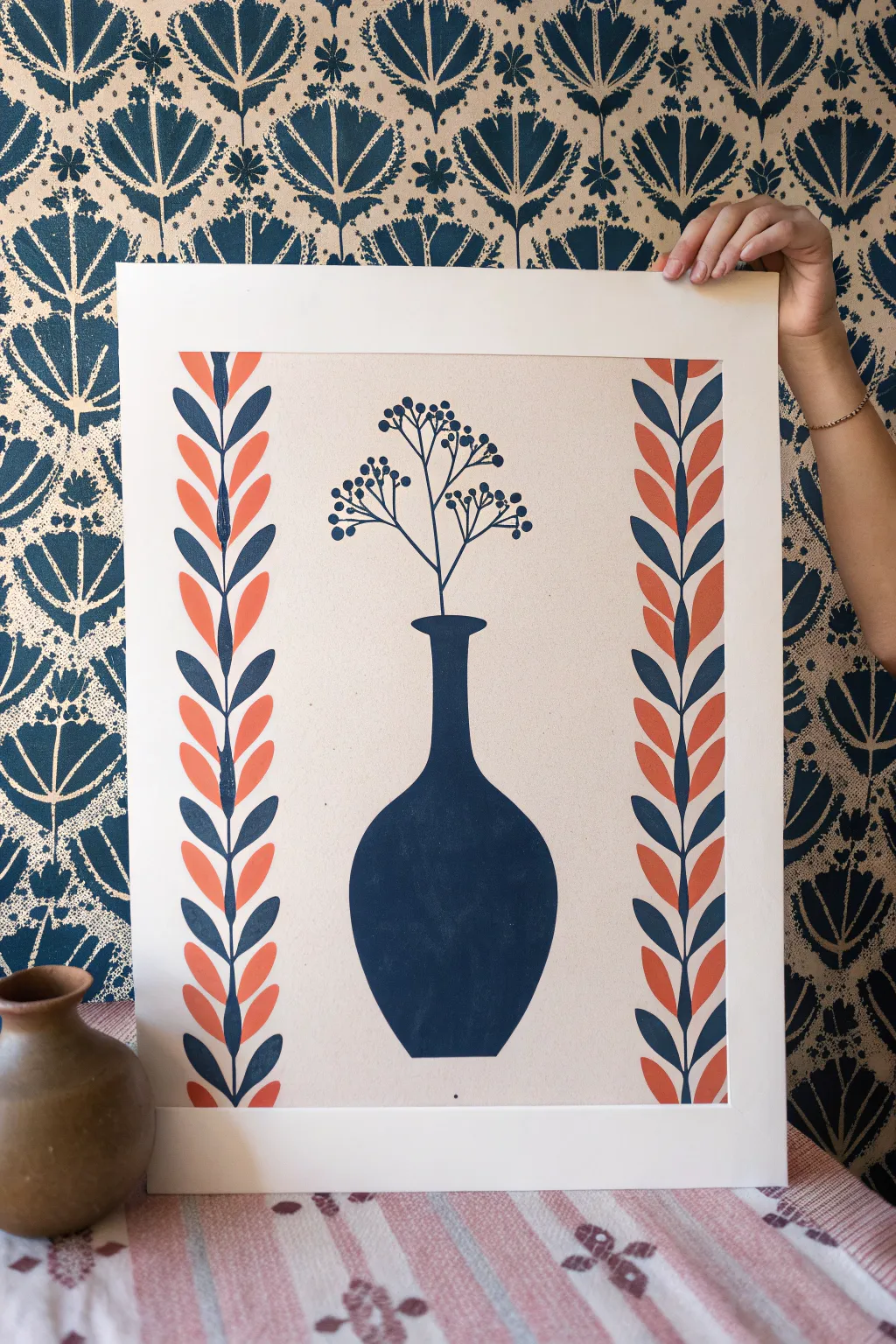 Bold positive and negative space poster idea with a clean silhouette and striking pattern contrast