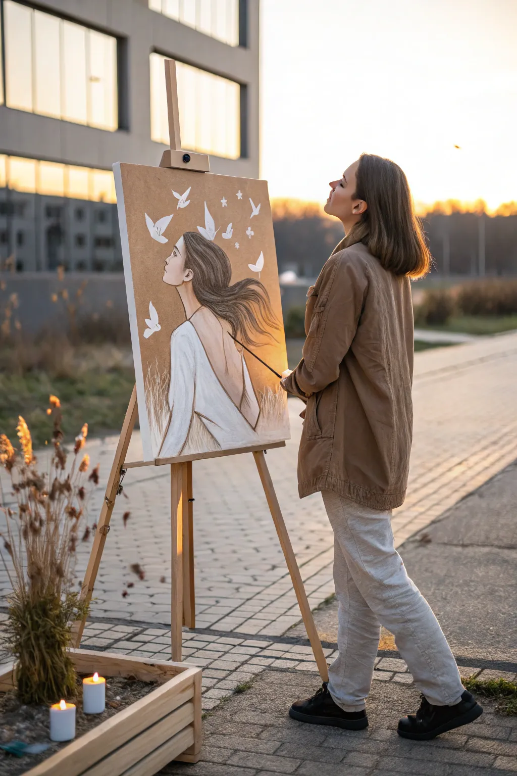 A minimalist silhouette exhales bright birds of light, capturing cathartic emotional release.