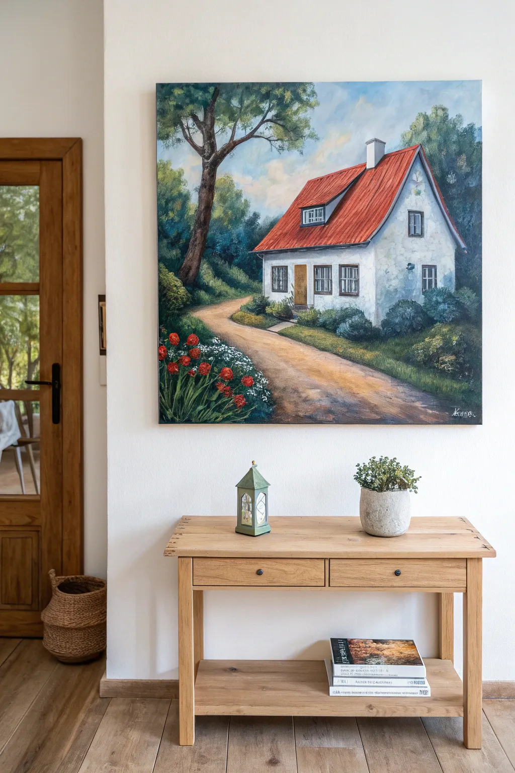 Family paint night: one shared canvas home portrait with bold colors and cozy Scandinavian vibes