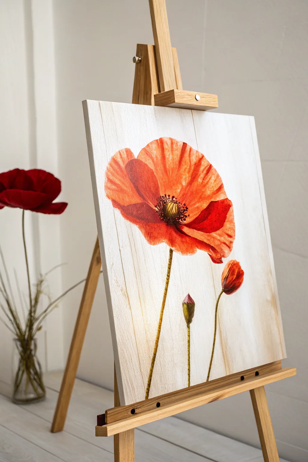 Poppies with glowy translucent petals and deeper centers, perfect for practicing oil paint layering