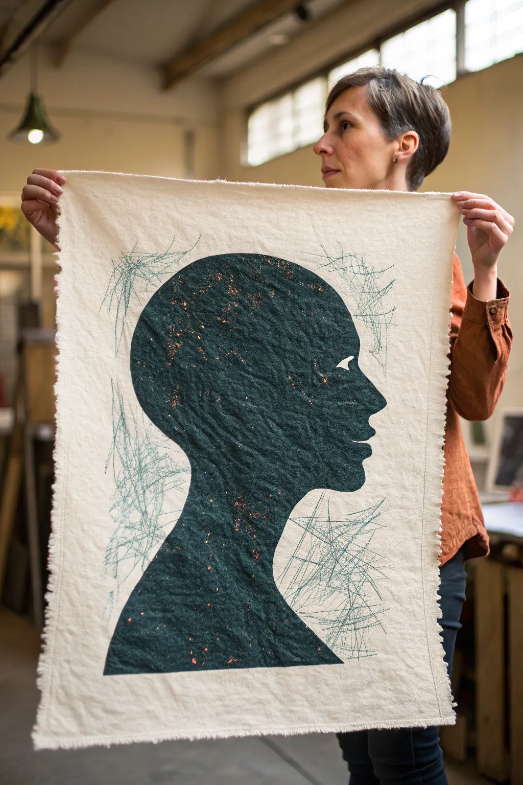 Draw the tangled mind unraveling into calm threads, a soothing sketch for overthinking relief.