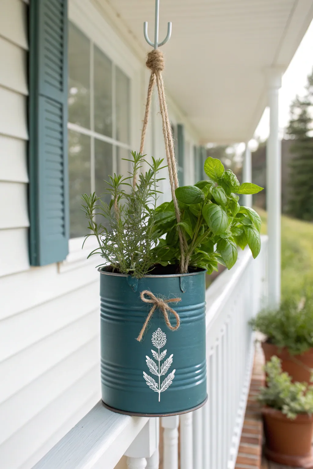 Turn a tiny paint can into a chic hanging herb planter with minimalist boho charm and bold color.