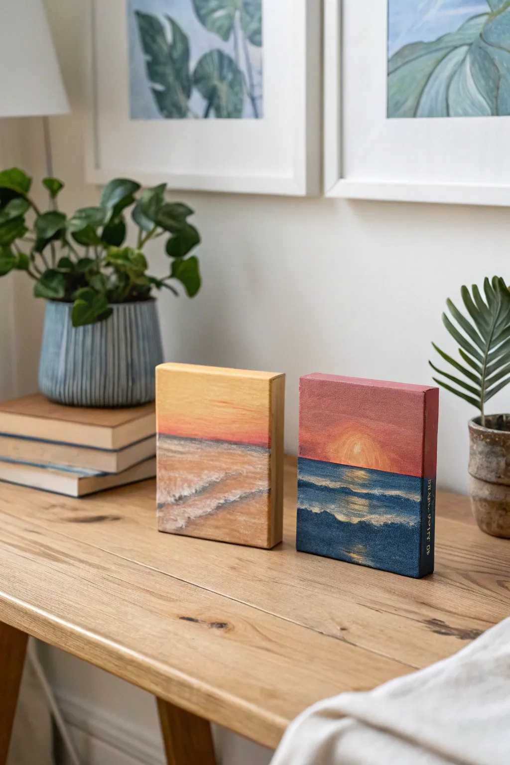 Paint your first date memory: two simple mini canvases inspired by the same moment.