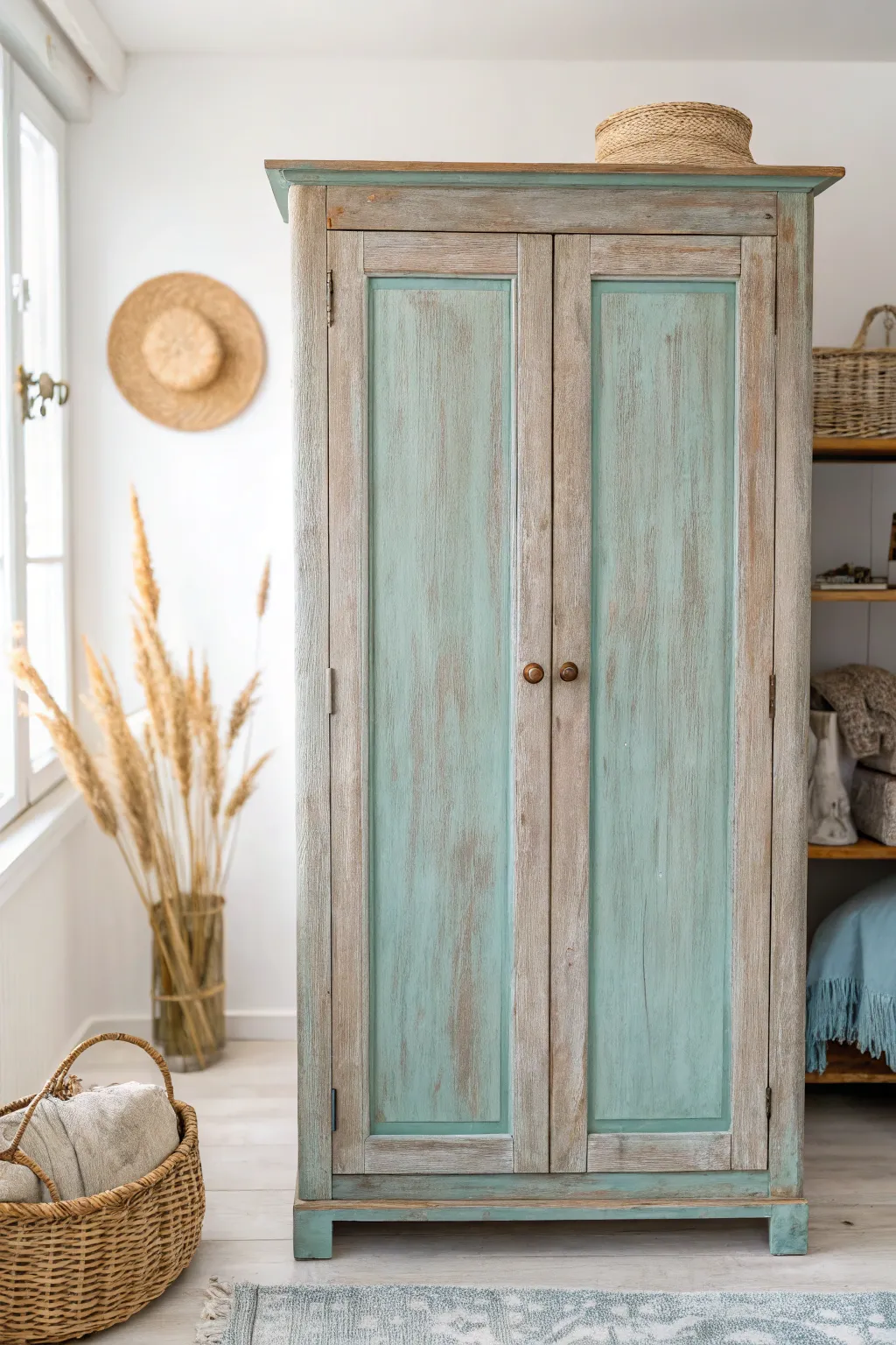 Chalky matte wardrobe paint that softens dents and brushmarks for a cozy, modern refresh.