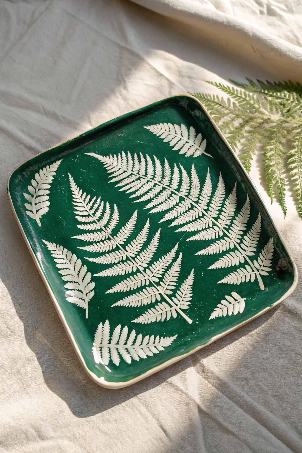 Create distinct botanical vibes using sticker resists for negative space leaves.